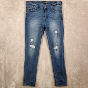 Guess Jeans Slim Tapered Distressed Men's Size‎ W33 Blue